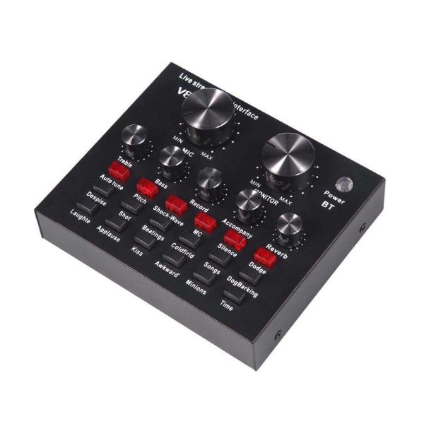 USB Audio Interface Intelligent Volume Adjustable Audio Mixer Sound Card Multifunctional Live Sound Card Recording Speech r60