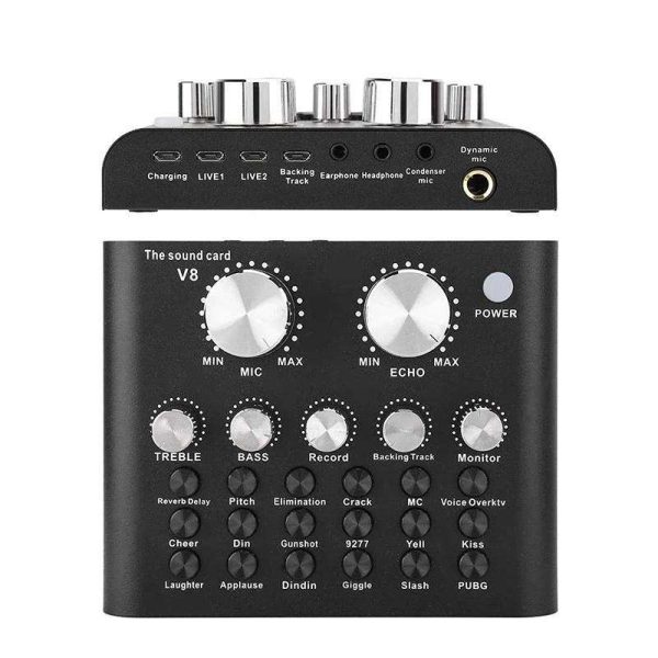 Usb Sound Card 12 Sound Pattern Audio Microphone Webcast Live  External Usb Sound Card Bluetooth Function Audio Interface