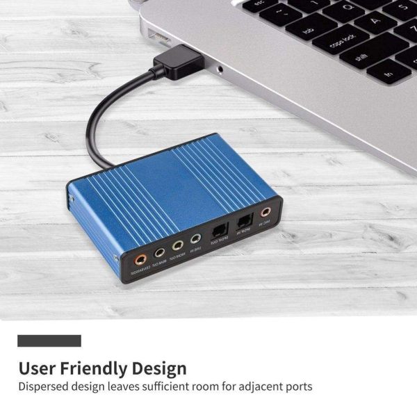 6-Channel 5.1 Audio USB Sound Card Adapter For Portable Computer Supports 4-Channel Sound Card Up to 48KHz