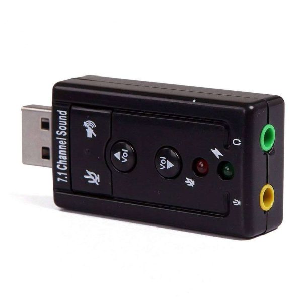 7.1 Channel Audio Sound Card Adapter 3D USB Poratble External Sound Card Audio Adapter Connector