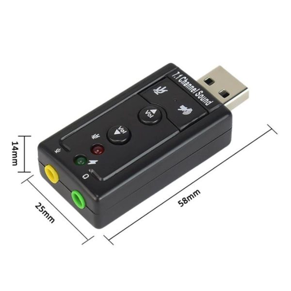 USB 2.0 Sound Card Virtual 7.1 Channel Audio Mic Speaker Adapter Microphone Stereo 3.5mm Jack Headset Sound Card