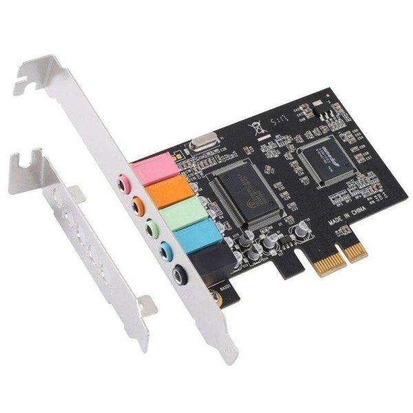 Sound Card 5.1, PCI Express Surround 3D Audio Card for PC with High Direct Sound Performance & Low Profile Bracket