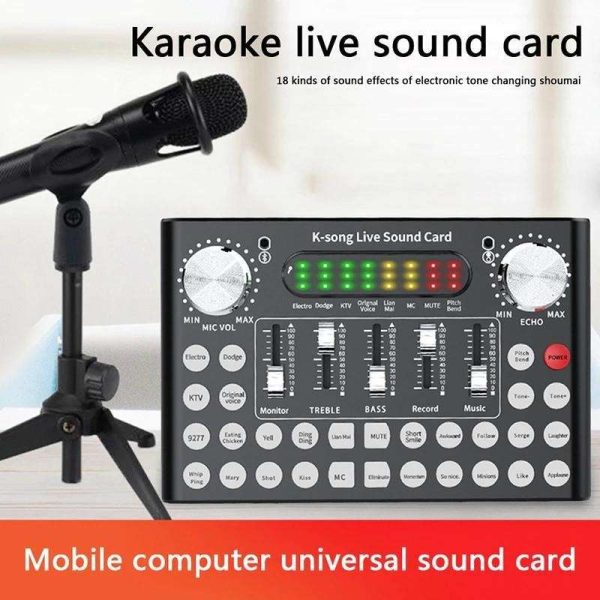 Bluetooth Webcast Sound Card 18 Sound Headset Microphone Live Streamer Broadcast Sound Card for Computer PC