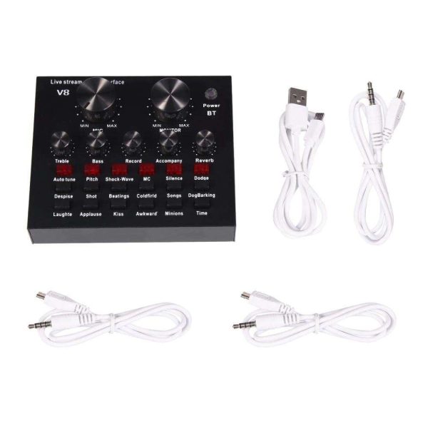 USB Audio Interface Intelligent Volume Adjustable Audio Mixer Sound Card Multifunctional Live Sound Card Recording Speech r60