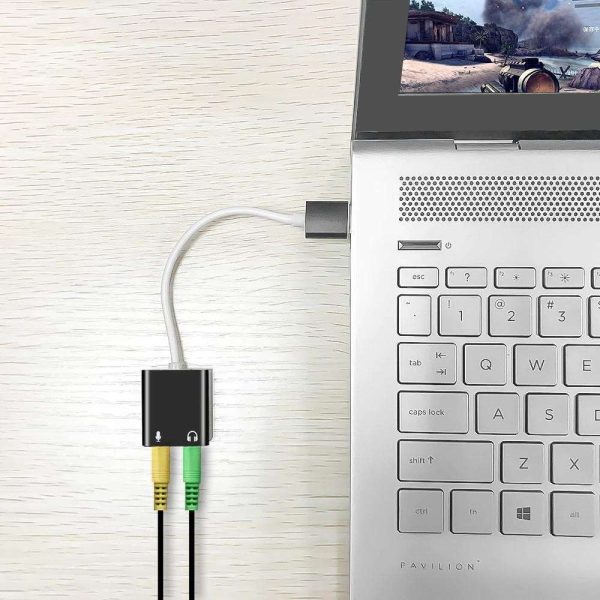 USB External Sound Card Type C USB to AUX Jack 3.5mm Earphone Adapter Audio Mic Sound Card 7.1 Free Drive for Computer Laptop