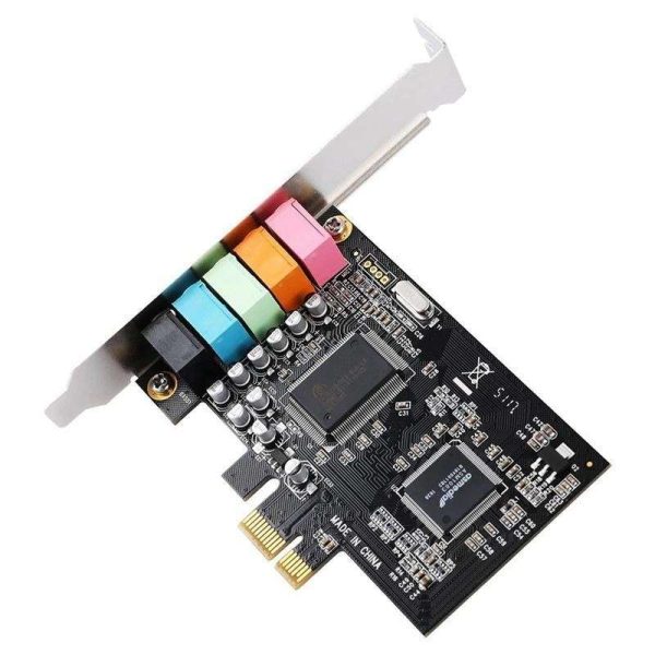 Sound Card 5.1, PCI Express Surround 3D Audio Card for PC with High Direct Sound Performance & Low Profile Bracket