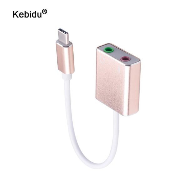 7.1 External Type C USB Sound Card for Macbook Pro Air USB C 3.5mm Audio Jack Headphone Mic Adapter USB-C Computer Sound Card