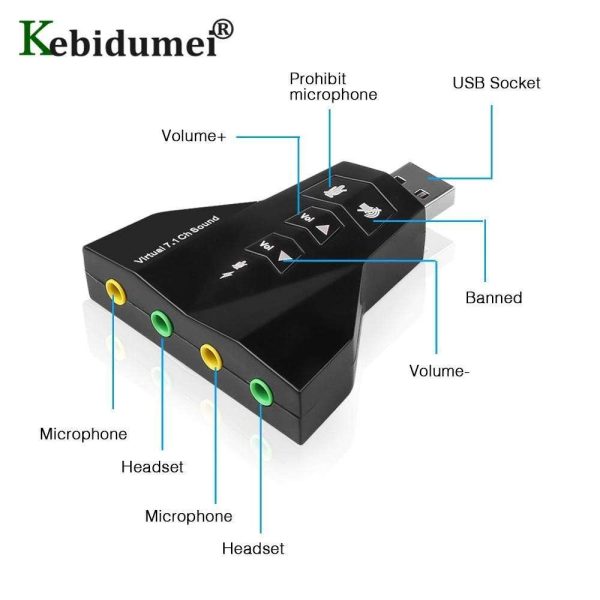 Channel 7.1 USB 3D Sound Card Audio Adapter for Laptop PC for Macbook Dual Virtual 7.1 USB 2.0 Sound Card Hot Sale