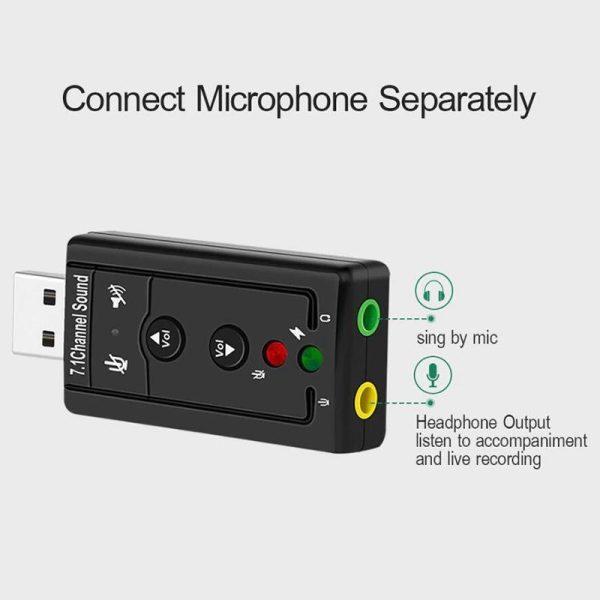 Sound Card 7.1 Channel  External Sound Card  to Jack 3.5mm Headphone Audio Adapter Micphone Sound Card For Mac Android