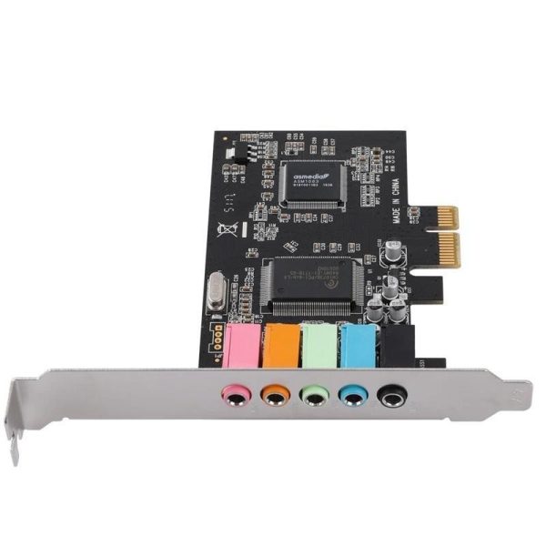 Sound Card 5.1, PCI Express Surround 3D Audio Card for PC with High Direct Sound Performance & Low Profile Bracket