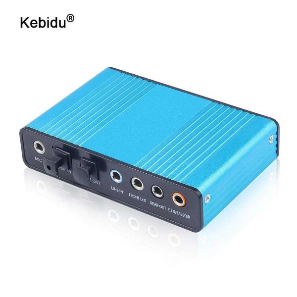 USB 2.0 Sound Card Audio Card CM6206 Chipset Channel 5.1 Sound Card SPDIF Controller Audio for PC Laptop Computer Tablet