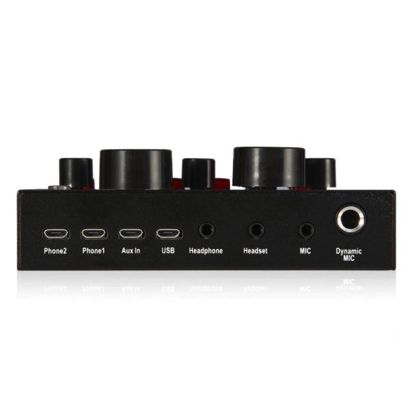 USB Audio Interface Intelligent Volume Adjustable Audio Mixer Sound Card Multifunctional Live Sound Card Recording Speech r60