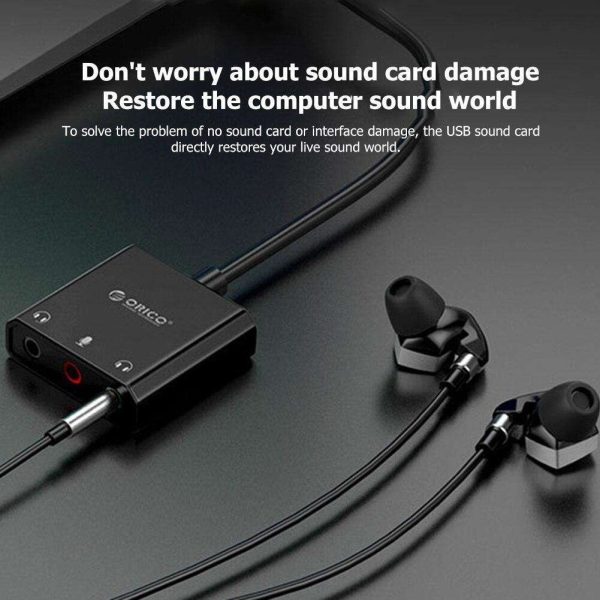 USB 2.0 External Stereo Sound Card Audio Adapter No Driver Needed for Desktop Laptop PC Computer Driver-free sound card