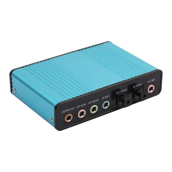 External Sound Card USB 6 Channel 5.1 External Audio Music Sound Card Soundcard For Laptop PC with  Driver CD + USB Cable