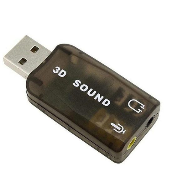 3D 5.1-Channel 3.5mm Sound Card External USB Sound Card Audio Card Adapter Computer Stereo Mic Audio USB Converter