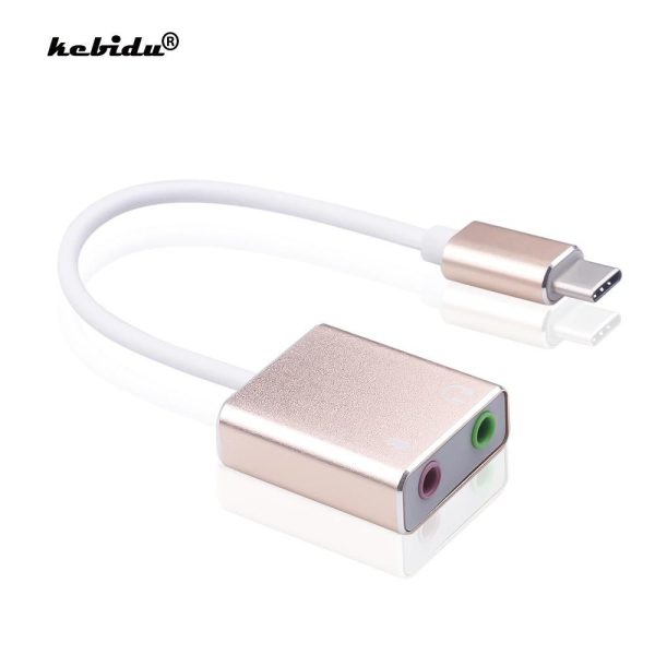 USB External Sound Card Type C USB to AUX Jack 3.5mm Earphone Adapter Audio Mic Sound Card 7.1 Free Drive for Computer Laptop