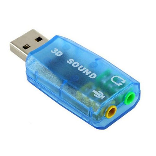 3D 5.1-Channel 3.5mm Sound Card External USB Sound Card Audio Card Adapter Computer Stereo Mic Audio USB Converter