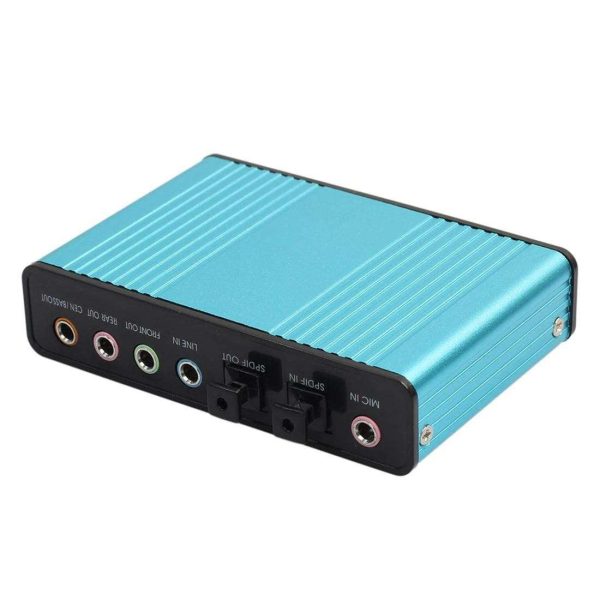 External Sound Card USB 6 Channel 5.1 Surround Adapter Audio S/PDIF Optical Sound Card Adapter for PC Laptop(without CD)