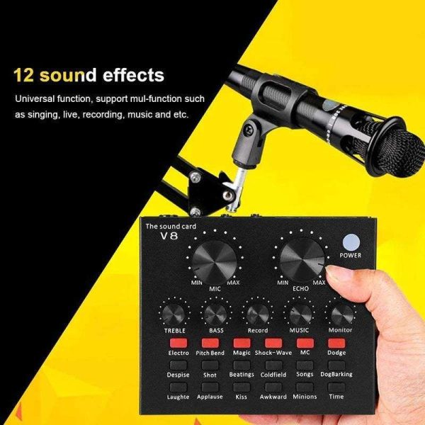 Usb Sound Card 12 Sound Pattern Audio Microphone Webcast Live  External Usb Sound Card Bluetooth Function Audio Interface