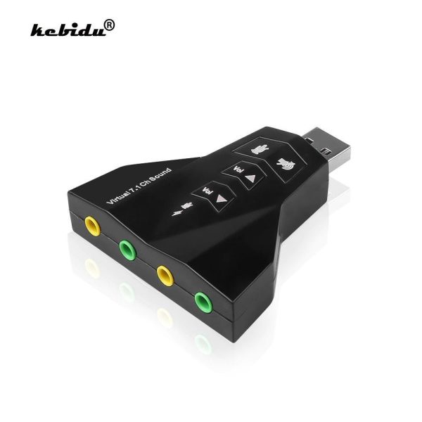 High Quality 2 in 1 3D External Dual USB Audio Sound Card Digital Dual Virtual 7.1 USB 2.0 Audio Adapter Double Sound Card