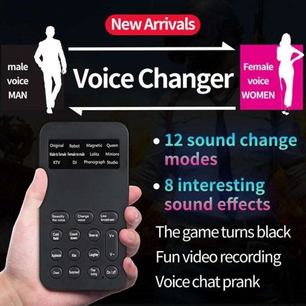 12 Sound Change Modes Voice Changer Microphone Mini Sound Card  For Any Mobile Phone Computer Tablet IPad Sound Changes