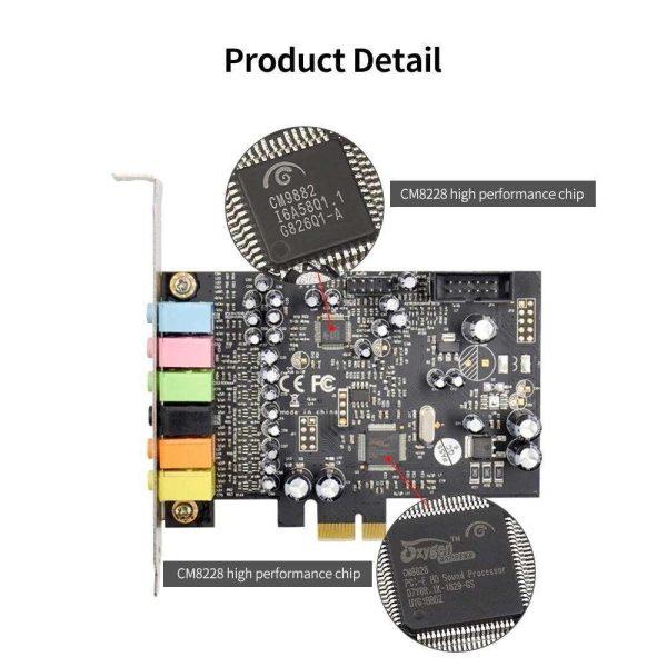 8 Channel Sound Output PCIE 7.1 Channel Sound Card Stereo Surround Sound Built-in CM8828 Chip Audio Sound Card