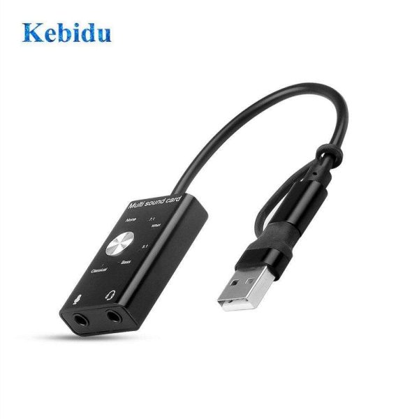 External USB Sound Card 3.5mm Headphone Aux Audio Card for Microphone Speaker Computer USB C Sound Card