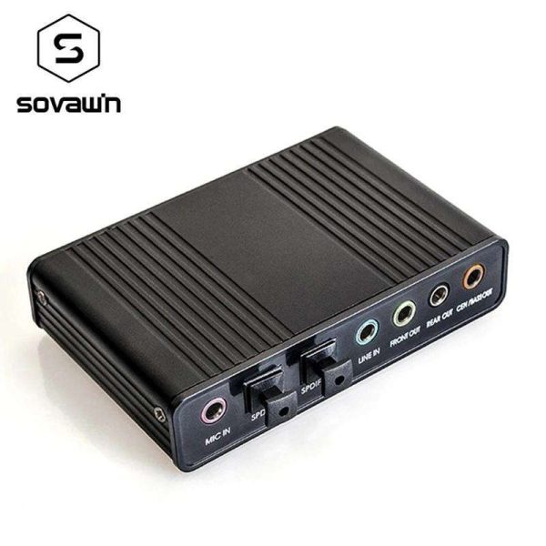 2.0 Sound Card  5.1 Ch optical Controller Audio Sound Card Adapter External Sound Card for Microphone PC Computer Laptop