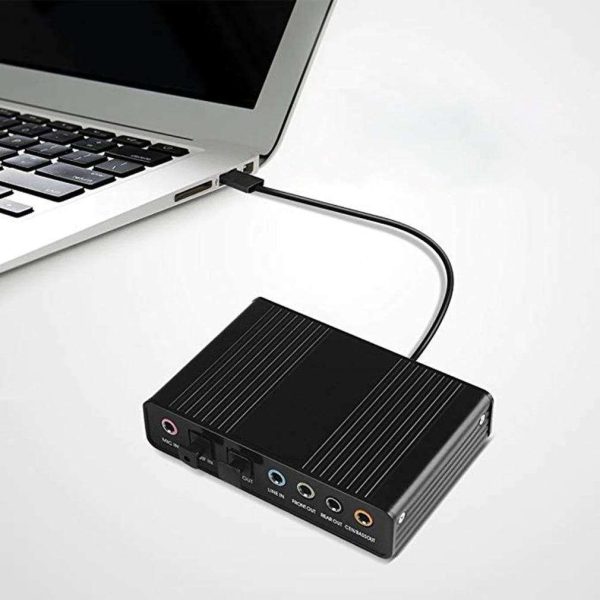 6 Channel External Sound Card USB 2.0 External 5.1 Surround Sound Optical S/PDIF Audio Sound Card Adapter For PC Laptop