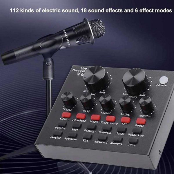 External Sound Card Multiple Preset Effects Multiple Sound Functions Broadcast Sound Card For Mobile Phone PC Live