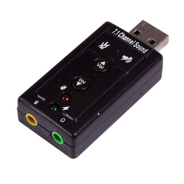 7.1 Channel Audio Sound Card Adapter 3D USB Poratble External Sound Card Audio Adapter Connector