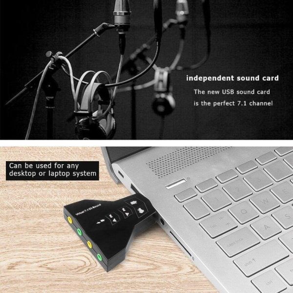 Channel 7.1 USB 3D Sound Card Audio Adapter for Laptop PC for Macbook Dual Virtual 7.1 USB 2.0 Sound Card Hot Sale