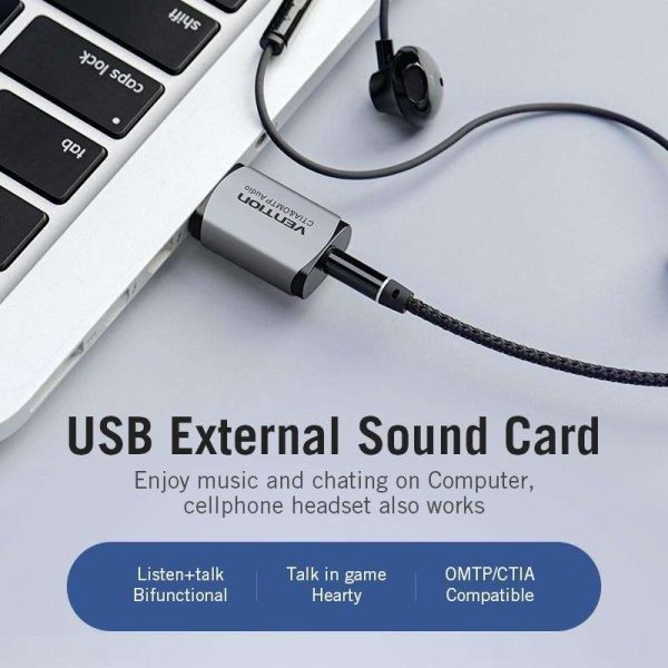 Sound Card USB Audio Interface External Sound card USB Adapter 3.5mm For Laptop Speaker PS4 Earphone USB Mic SoundCard