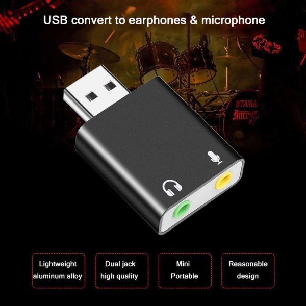 USB Sound Card USB To 3.5mm Audio Earphone Adapter External Sound Card 7.1 Audio Card For Mic Headphone Computer PC