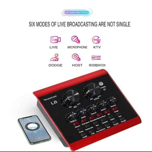 Sound Card, Karaoke Mixer, Recording, ligent Volume Adjustable o Mixer, Sound Card, Multiple Sound Effects