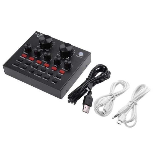 External Sound Card Multiple Preset Effects Multiple Sound Functions Broadcast Sound Card For Mobile Phone PC Live