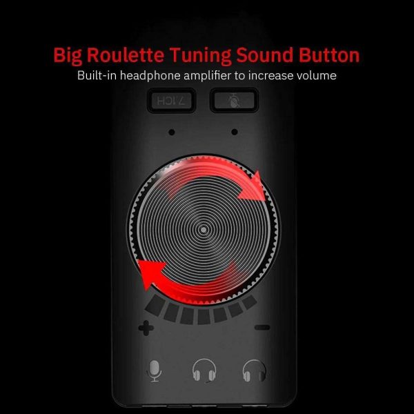 Profession 7.1 Channel External Sound Card for Computer Audio Interface Microphone USB Sound Card for Gaming Headset Gamer