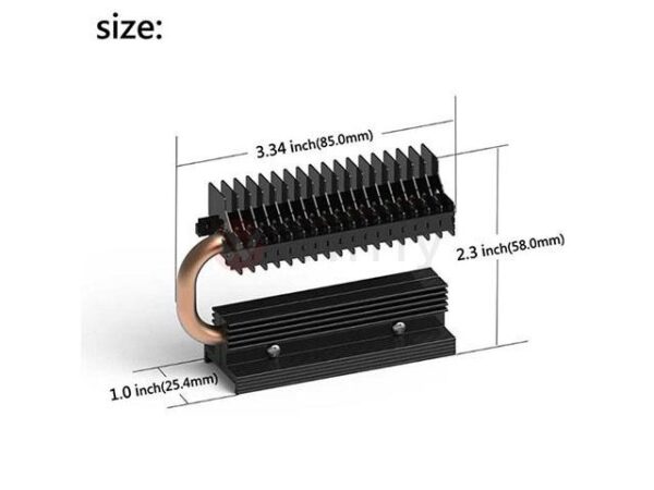 COOLM2SSD - M.2 SSD Radiator Heatsink with Heat Pipe, Compatible with PCIE NVME M.2 2280/SATA M.2 2280 SSD. With Thermal Silica Pad (Excluding SSD), Cooling Effect up to 30 Degrees. OEM/ODM Welcome!