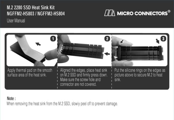 M.2 2280 SSD Low-Profile Heat Sink Kit (Black)