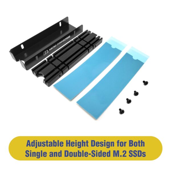 Micro Connectors M.2 SSD Double-Sided Aluminum Heat Sink Kit (NGFFM2-HSDS-BK)