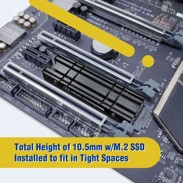 Micro Connectors M.2 SSD Double-Sided Aluminum Heat Sink Kit (NGFFM2-HSDS-BK)