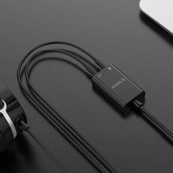 Madeng External USB Sound Card 3.5mm Headset Microphone Adapter USB to 3.5mm Jack Audio Headset Microphone Earphone Cable Adapter