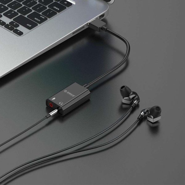 Madeng External USB Sound Card 3.5mm Headset Microphone Adapter USB to 3.5mm Jack Audio Headset Microphone Earphone Cable Adapter