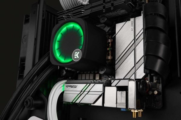 EK Nucleus AIO CR240 Lux D-RGB 240mm AIO Liquid CPU Cooler with EK FPT 120mm Fans - Compatible with latest Intel and AMD CPU sockets - LGA 1700 and AM5