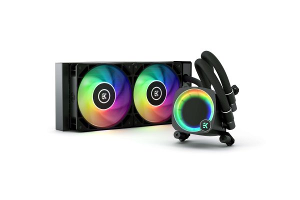 EK Nucleus AIO CR240 Lux D-RGB 240mm AIO Liquid CPU Cooler with EK FPT 120mm Fans - Compatible with latest Intel and AMD CPU sockets - LGA 1700 and AM5