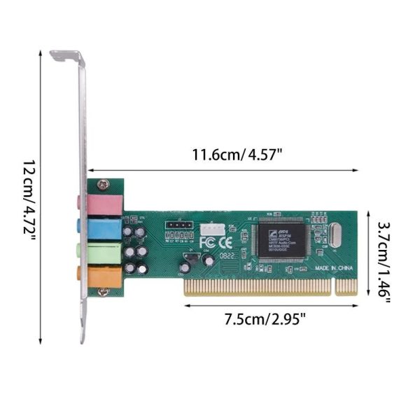 Weastlinks PCI-E PCI for Express 4.1 Channel 3D Audio 5-Channel Digital Sound Card 4.1 Solid Capacitors CMI8738 Chipset Expansion Card