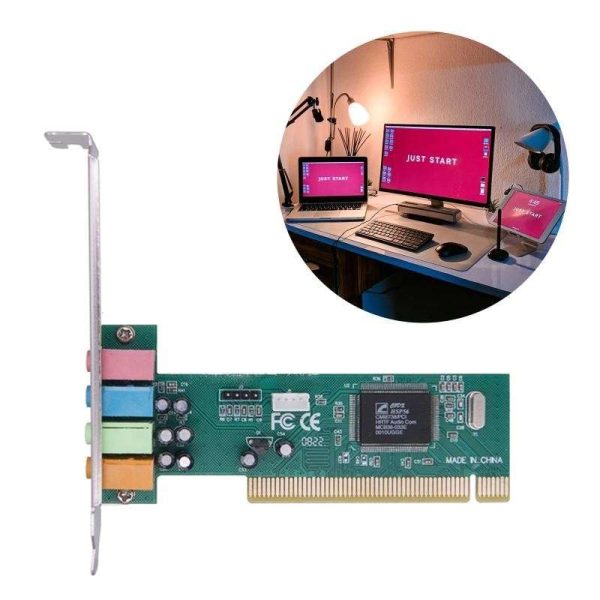 Weastlinks PCI-E PCI for Express 4.1 Channel 3D Audio 5-Channel Digital Sound Card 4.1 Solid Capacitors CMI8738 Chipset Expansion Card