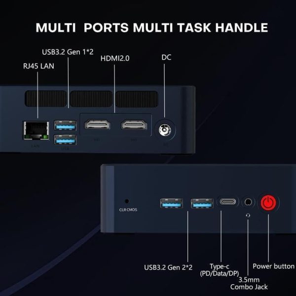 N100 Mini PC, Intel 12th N100 (up to 3.4GHz) 16GB DDR4 RAM 512GB SSD, Mini Computers Windows 11 Pro Support 4K Triple Display/USB3.2/WiFi5/2.5G LAN for Home/Office