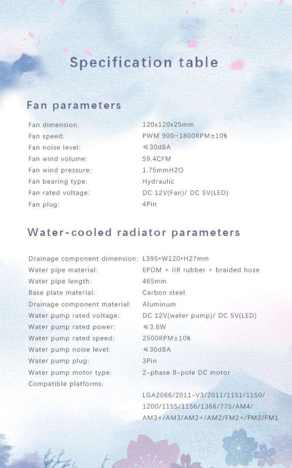 Yeston * zeaginal Sakura 360 integrated CPU supports Intel / AMD platform PWM temperature control fan water cooling radiator ARGB  synchronous fan