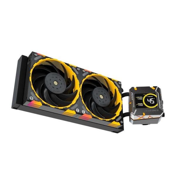 Yeston*Zeaginal ZC-zeus 240 Black 240mm Radiator Liquid CPU Cooler LCD Screen water cooling radiator ARGB synchronous FDB bearing fan Fits Intel LGA1700/1200/115X  AMD AM5/AM4/AM3